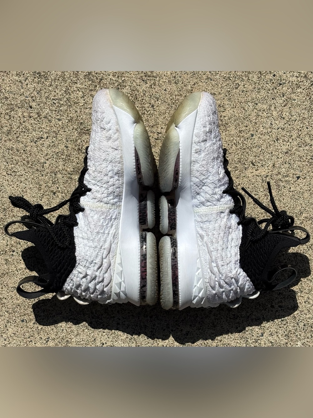 Nike LeBron 15 Graffiti GS 6Y White Black Basketball Sneakers - Picture 6 of 15